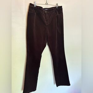Chaps Denim Brown Corduroy Madden Straight Pants Women’s Size 14 Velour Cotton
